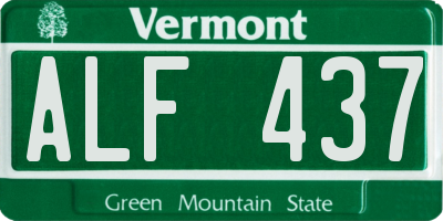 VT license plate ALF437