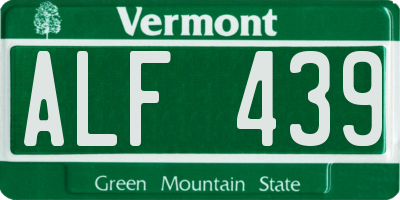 VT license plate ALF439
