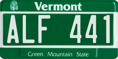 VT license plate ALF441