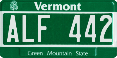 VT license plate ALF442