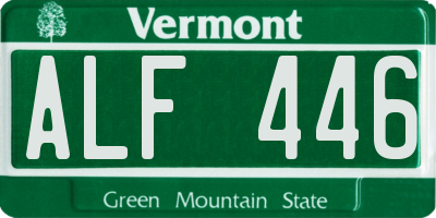 VT license plate ALF446