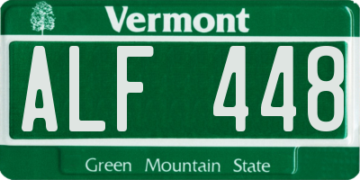 VT license plate ALF448