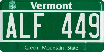 VT license plate ALF449
