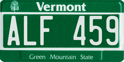 VT license plate ALF459