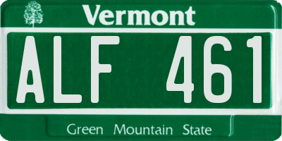 VT license plate ALF461