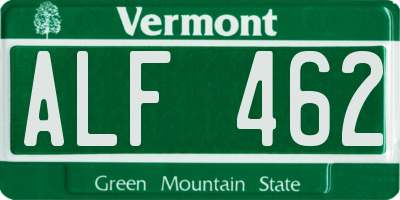 VT license plate ALF462