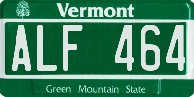 VT license plate ALF464
