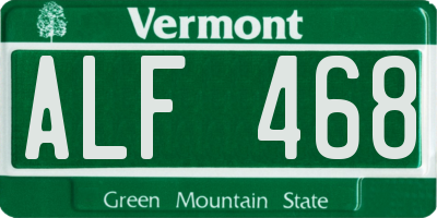 VT license plate ALF468
