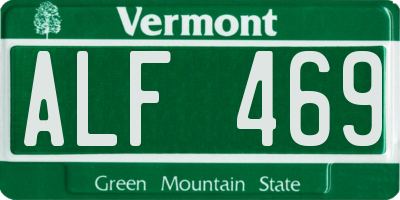 VT license plate ALF469