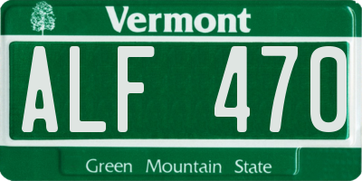 VT license plate ALF470