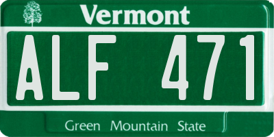 VT license plate ALF471