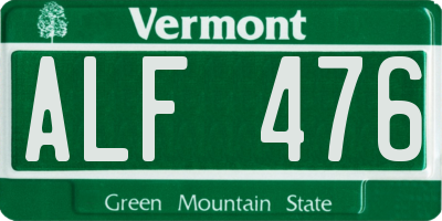 VT license plate ALF476