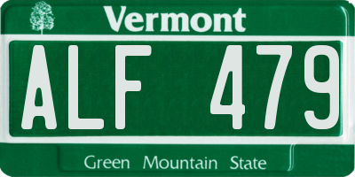 VT license plate ALF479