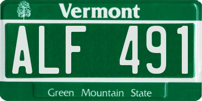 VT license plate ALF491