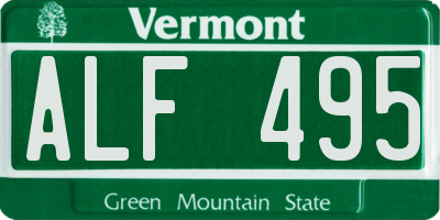 VT license plate ALF495
