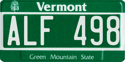 VT license plate ALF498