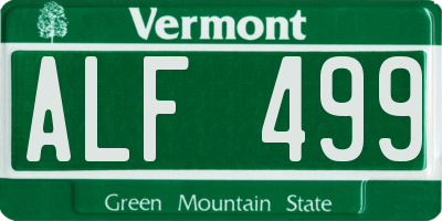 VT license plate ALF499
