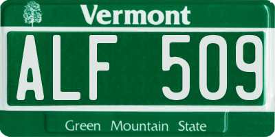 VT license plate ALF509
