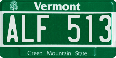 VT license plate ALF513