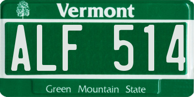 VT license plate ALF514