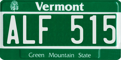 VT license plate ALF515