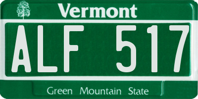 VT license plate ALF517