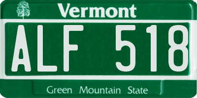 VT license plate ALF518