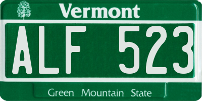 VT license plate ALF523