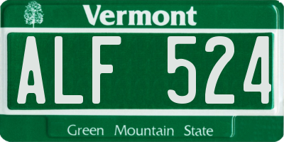 VT license plate ALF524