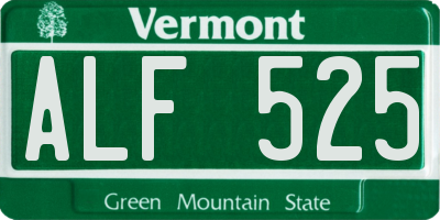 VT license plate ALF525