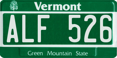 VT license plate ALF526