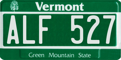 VT license plate ALF527