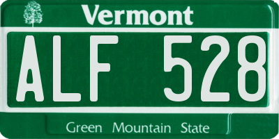 VT license plate ALF528