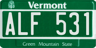 VT license plate ALF531