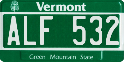 VT license plate ALF532