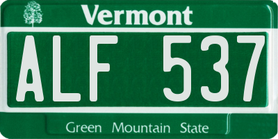 VT license plate ALF537