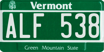 VT license plate ALF538