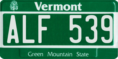 VT license plate ALF539