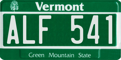 VT license plate ALF541