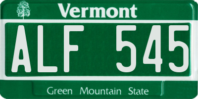 VT license plate ALF545