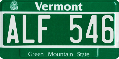 VT license plate ALF546