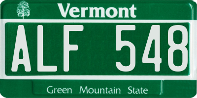 VT license plate ALF548