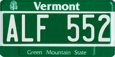 VT license plate ALF552