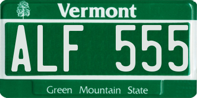 VT license plate ALF555