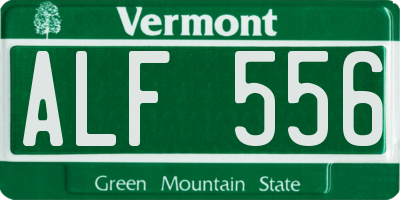 VT license plate ALF556