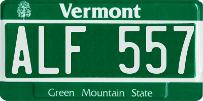 VT license plate ALF557
