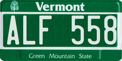 VT license plate ALF558