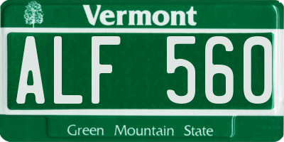 VT license plate ALF560