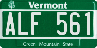 VT license plate ALF561