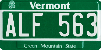 VT license plate ALF563